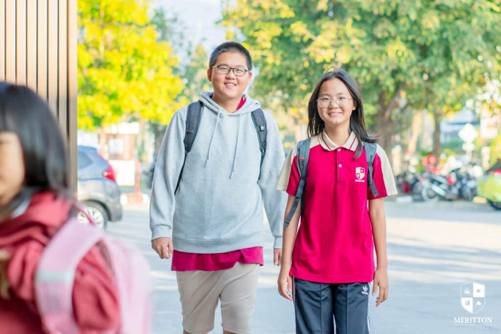 boy and girl smile
