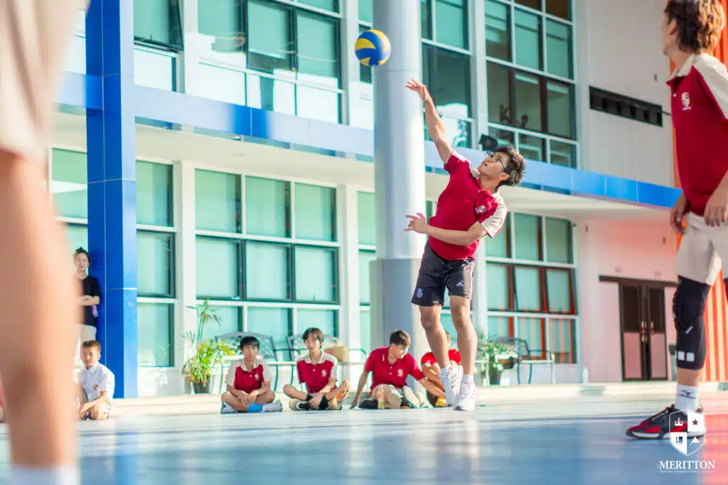 Boy hit Volleyball